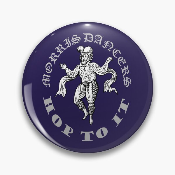 Item preview, Morris Men Hop To It Fun Vintage Illustration Grey Text designed and sold by taiche.