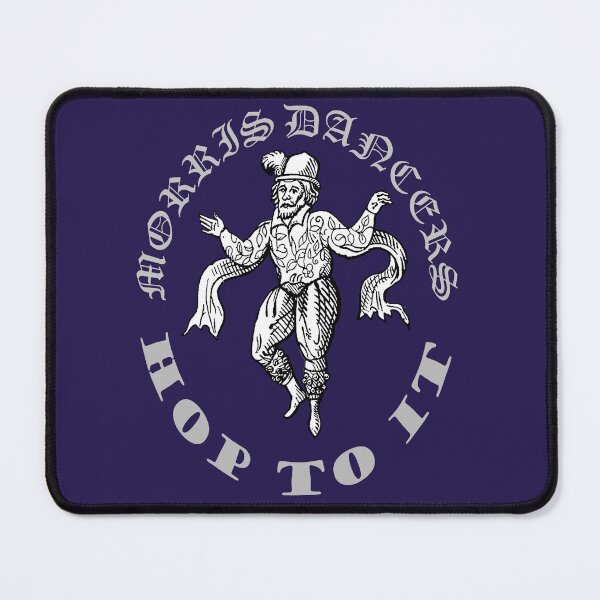 Item preview, Morris Men Hop To It Fun Vintage Illustration Grey Text designed and sold by taiche.