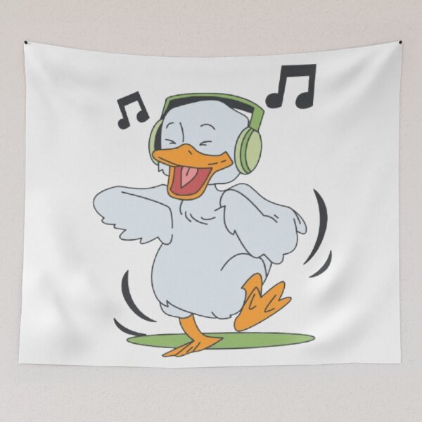 Item preview, Happy Dancing Duck with Headphones Art designed and sold by Templateloom.