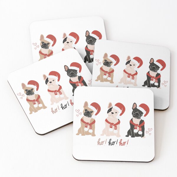 Item preview, French Bulldogs in Santa Hats – Christmas Illustration designed and sold by iamKRUK.
