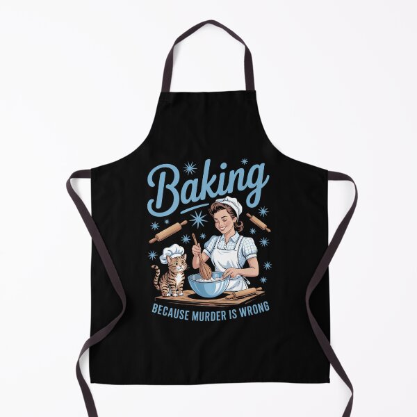 Item preview, Baking Because Murder Is Wrong Funny Baking With Cat designed and sold by Turbotine.