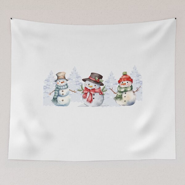 Item preview, Smiling Snowmen – Winter Illustration designed and sold by iamKRUK.