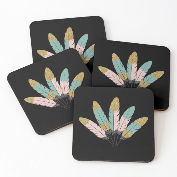 Item preview, Golden Boho Feathers ​Boho Feather Fan - Rose Gold & AquaThe Golden Feather Collective.  designed and sold by ZyVoAli.