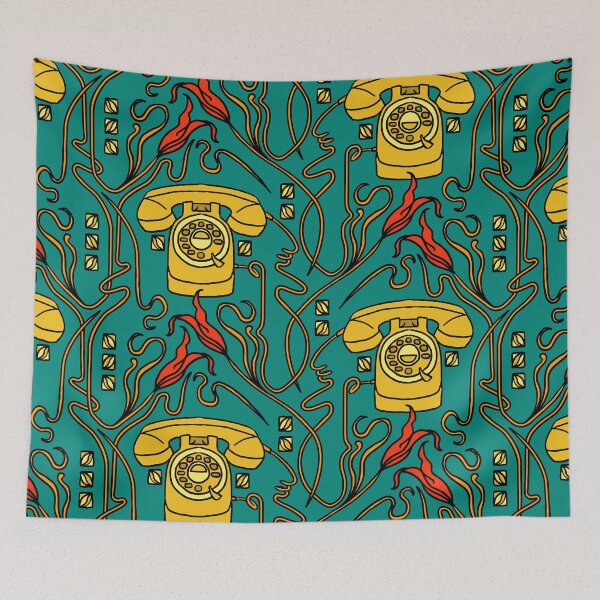 Item preview, Retro Nouveau is calling - teal-ochre designed and sold by kobyakov.