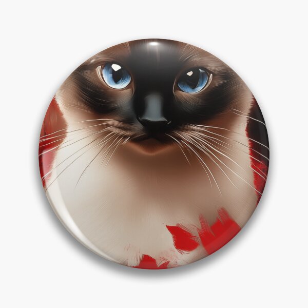 Item preview, Siamese Cat Portrait with Red Flowers designed and sold by PetsArt.