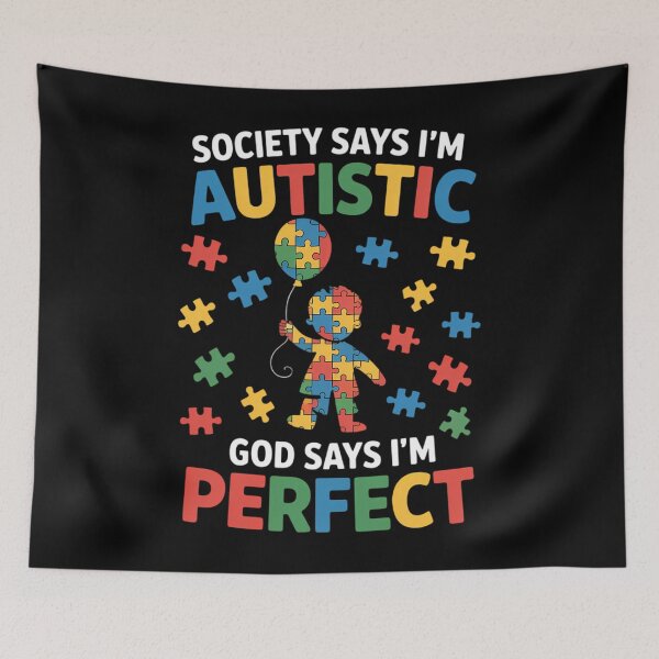 Item preview, Society Says I'm Autistic God Says I'm Perfect Autism designed and sold by Bandikonsalez.