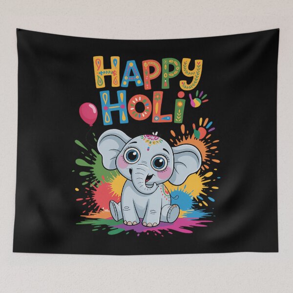 Item preview, Happy Holi Festival India Color Elephant Hindu designed and sold by Bandikonsalez.