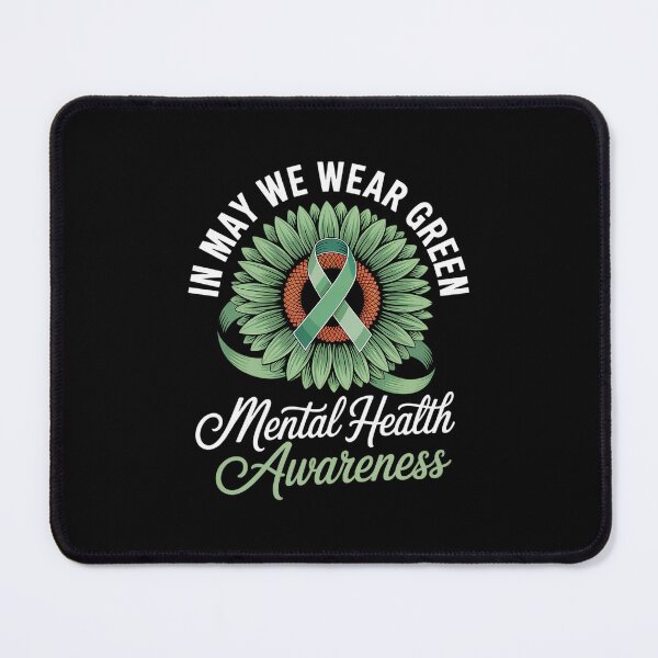 Item preview, In May We Wear Green Mental Health Awareness Sunflower designed and sold by TorjeARTStore.