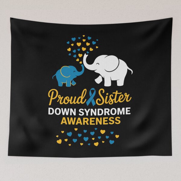 Item preview, Proud Sister World Down Syndrome Awareness Elephant T21 designed and sold by Bandikonsalez.