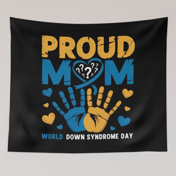 Item preview, Proud mom world down syndrome awareness day ribbon designed and sold by Bandikonsalez.