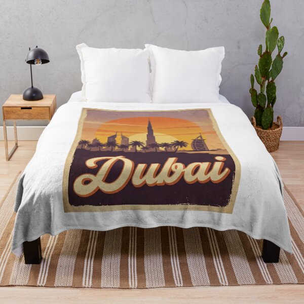 Item preview, Vintage Dubai Skyline Retro Sunset Travel Poster designed and sold by EverBranz-stor.