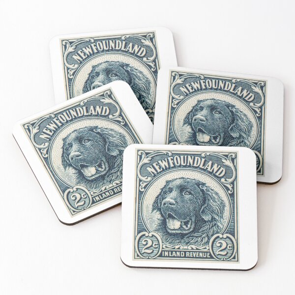 Item preview, The image shows a 2-cent Newfoundland Inland Revenue stamp, featuring a Newfoundland dog.  designed and sold by Schulz Lightprint Studio.