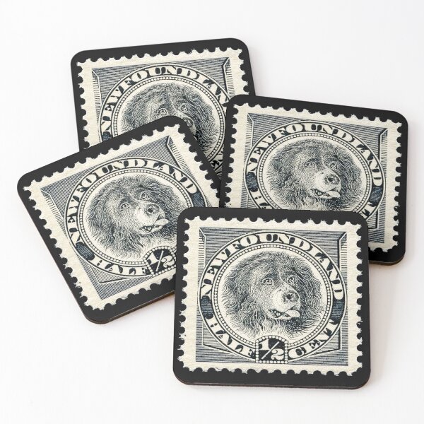Item preview, Newfoundland dog, Canada vintage stamp, issued in 1894 designed and sold by Schulz Lightprint Studio.