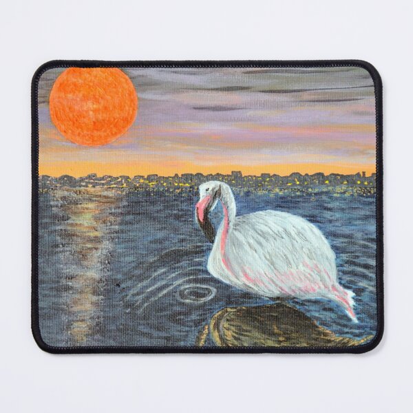 Item preview, Moonlight Flamingo Art Print | Dark Coastal Wildlife | Moody Home Decor designed and sold by beccscapes.
