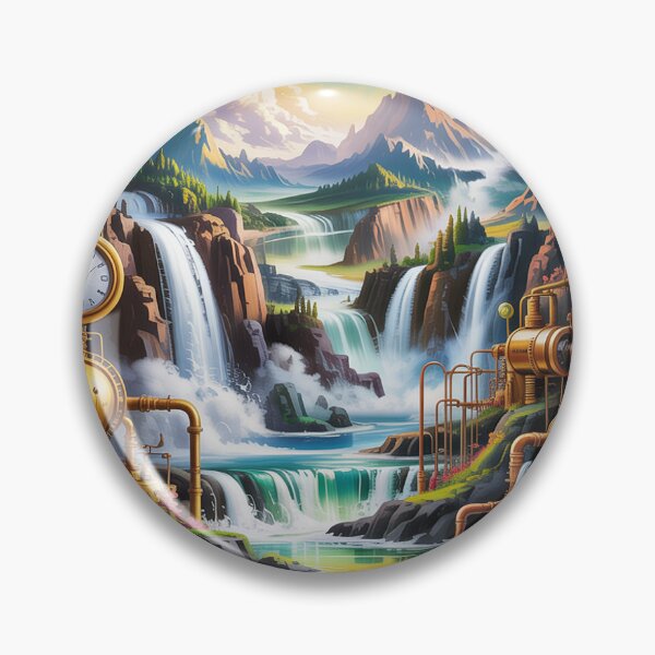 Item preview, Мajestic mountain waterfalls steampunk-style. designed and sold by Lilashakti ⭐️ ⭐️ ⭐️ ⭐️ ⭐️.