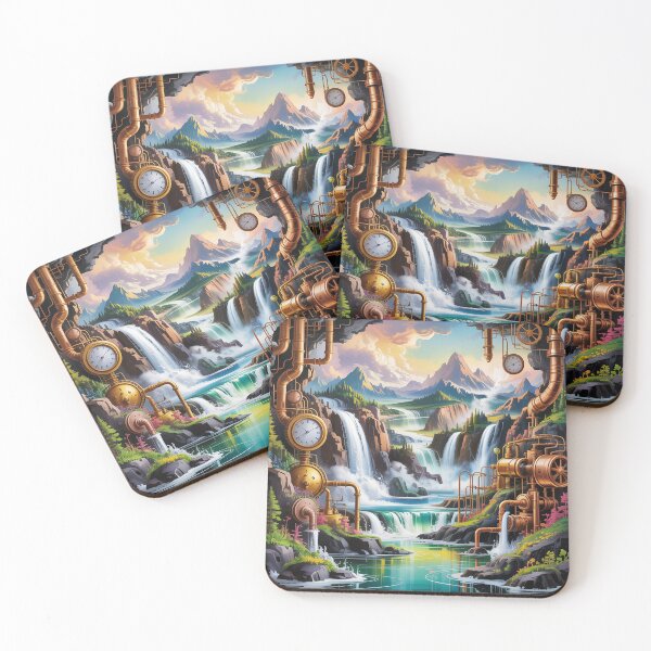 Item preview, Мajestic mountain waterfalls steampunk-style. designed and sold by Lilashakti ⭐️ ⭐️ ⭐️ ⭐️ ⭐️.