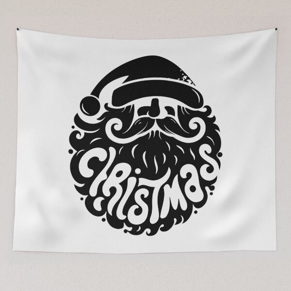 Item preview, Vintage Santa Beard Christmas Typography Art designed and sold by MrHroy.