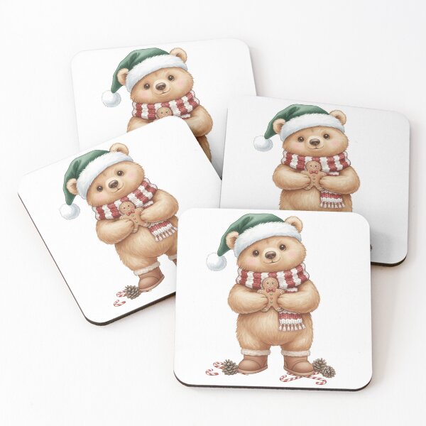Item preview, Cute Christmas Bear Holding Gingerbread Man - Festive Holiday Design designed and sold by designwiss.
