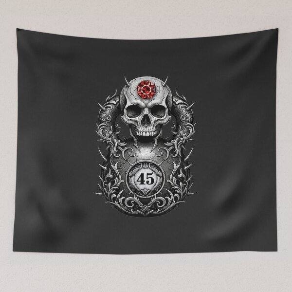 Item preview, Kettlebell Skull Mark – Dark Tattoo Fitness Emblem designed and sold by ReptiWorks.