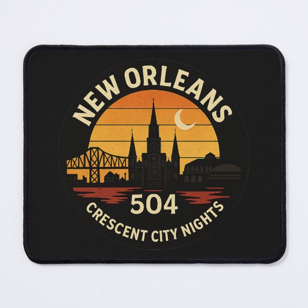 Item preview, New Orleans, Louisiana – 504 Crescent City Nights Retro Skyline designed and sold by Laughprints.