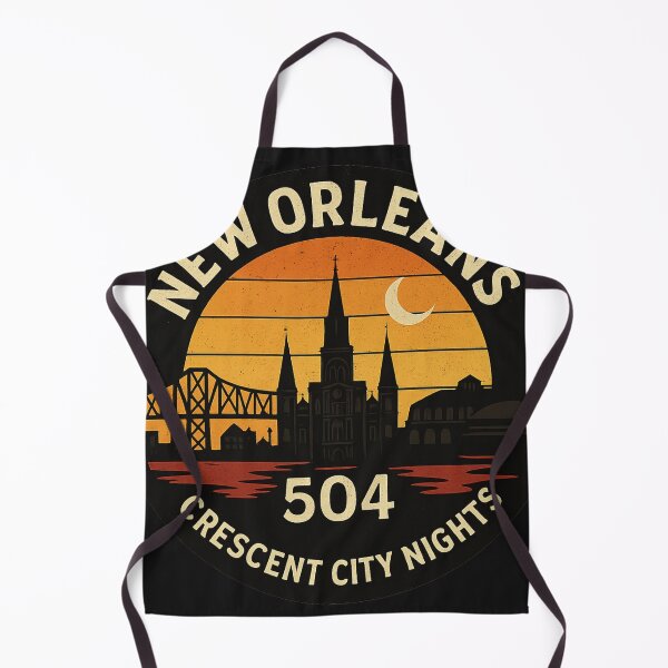 Item preview, New Orleans, Louisiana – 504 Crescent City Nights Retro Skyline designed and sold by Laughprints.