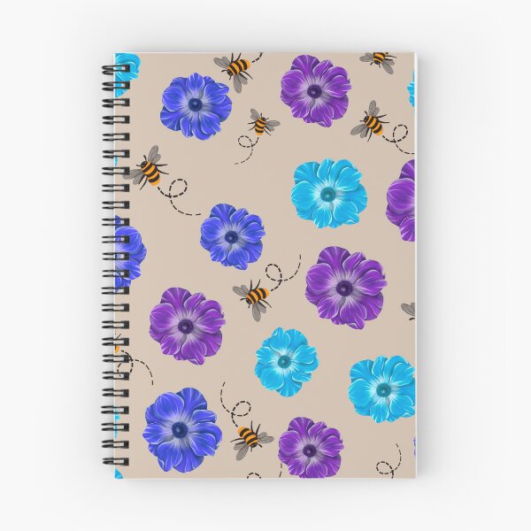 Item preview, Colorful Bees and Blossoming Floral Pattern designed and sold by thanhmaiids96.