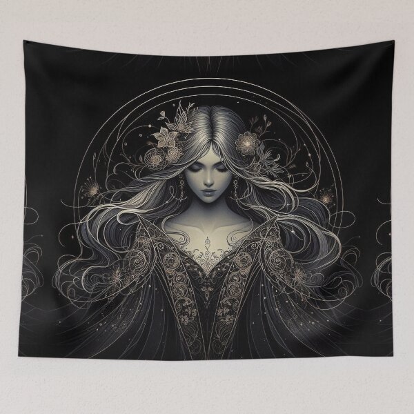 Item preview, Virgo – Dark Realistic Zodiac Illustration designed and sold by Roberta Calabrese.
