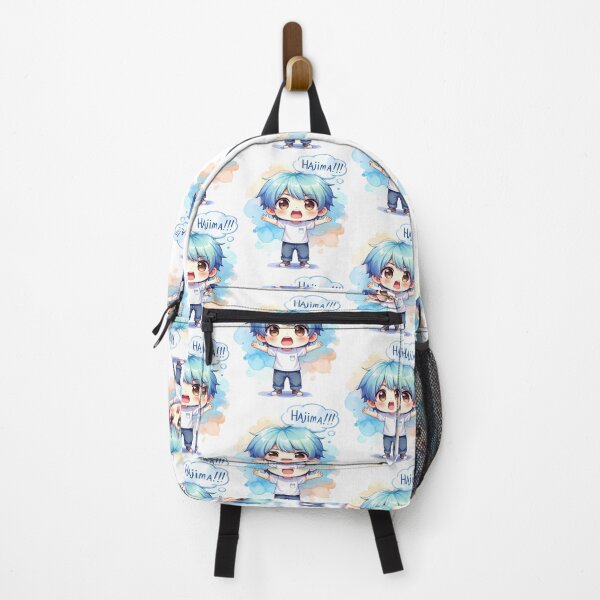 Item preview, Chibi boy with light blue hair shouts HAJIMA, stop that designed and sold by LiskoDesign.