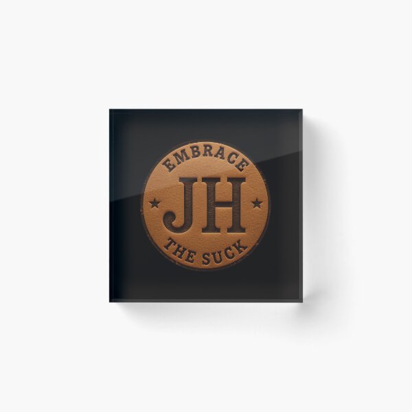 Item preview, Embrace The Suck Leather Coin With Embossed JH Logo – Bold, Edgy, Motivational Token designed and sold by Rue Market.