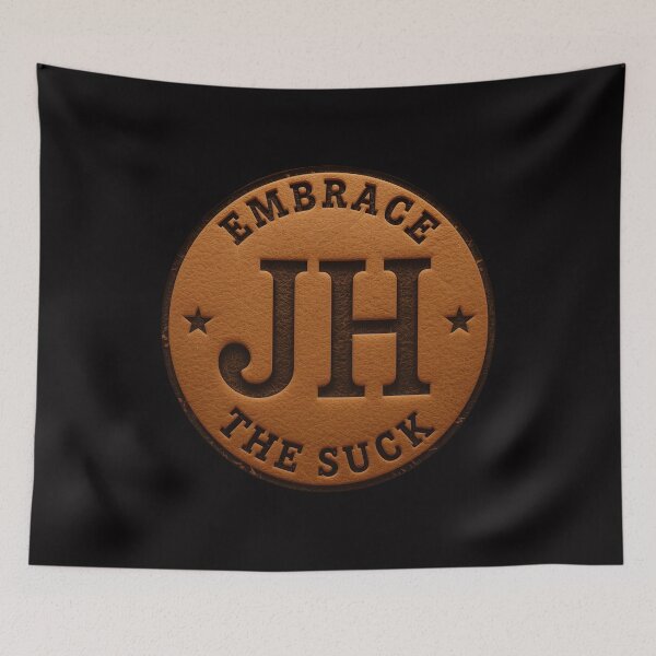 Item preview, Embrace The Suck Leather Coin With Embossed JH Logo – Bold, Edgy, Motivational Token designed and sold by Rue Market.
