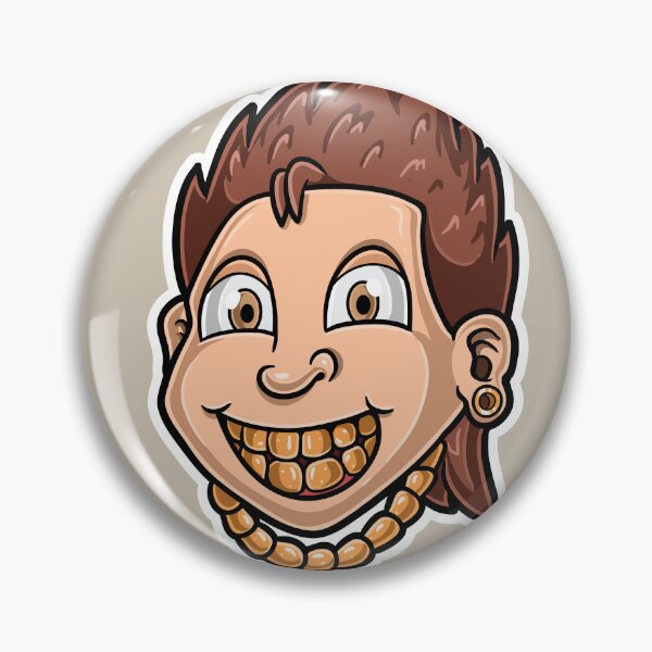Item preview, A young man head Cartoon Character with a happy expression and wearing a gold chain necklace designed and sold by tedykurniawan12.