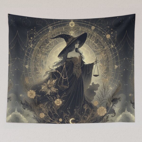 Item preview, Libra – Dark Realistic Zodiac Illustration designed and sold by Roberta Calabrese.