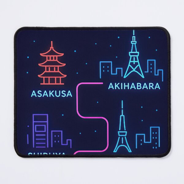 Item preview, Tokyo Night Bus Route – Neon City Map Art of Asakusa, Akihabara & Shibuya designed and sold by elgreko.