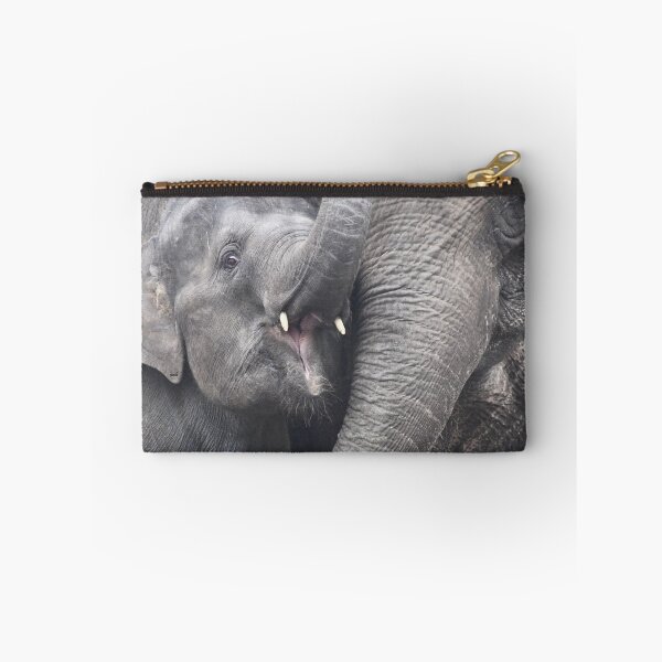Item preview, Baby elephant with its mother – The ultimate cute close-up / Swiss Artwork Photography designed and sold by Raphael Wolf.
