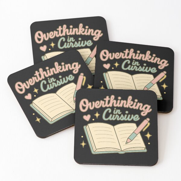 Item preview, Overthinking in Cursive – Cute Journaling & Planner Lover Design designed and sold by Laughprints.