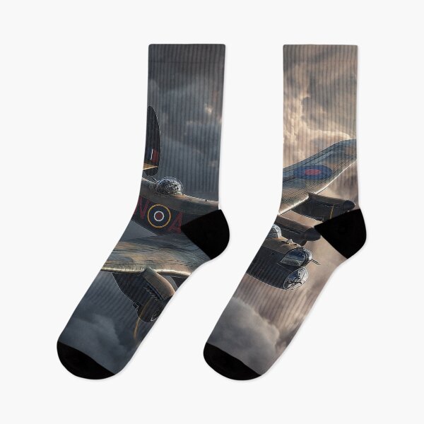 Item preview, Wartime Lancaster Gliding Across Dark Skies in Low Light designed and sold by Skyframe Aviation.