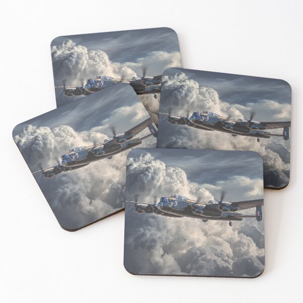 Item preview, The Lancaster Bomber Enduring Darkening Clouds Amid Lightning Flashes designed and sold by Skyframe Aviation.