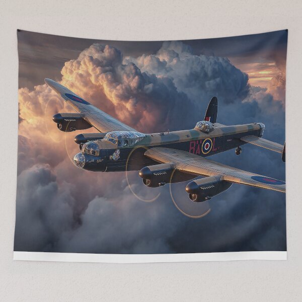 Item preview, Legendary Lancaster Soaring Through Ominous Skies in Low Light designed and sold by Skyframe Aviation.