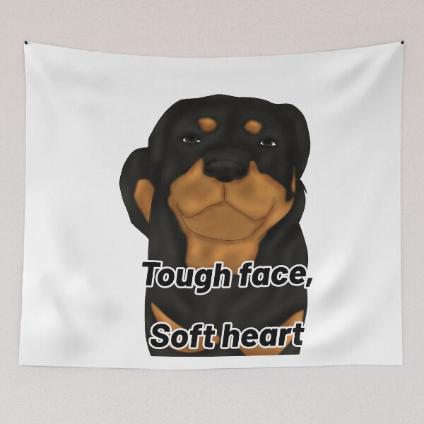 Item preview, Rottweiler – “Tough Face, Soft Heart” – Gentle Giant Dog Semirealistic designed and sold by Crack-in-Colors.