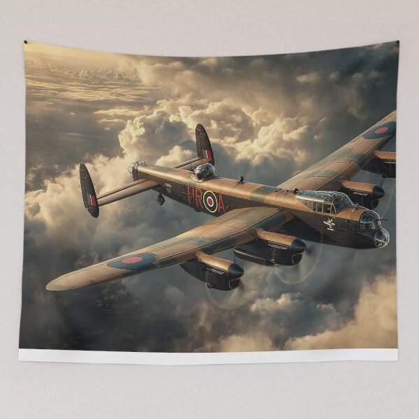 Item preview, Lancaster Heavy Bomber In Flight Through Rolling Storm Clouds in Heavy Weather designed and sold by Skyframe Aviation.