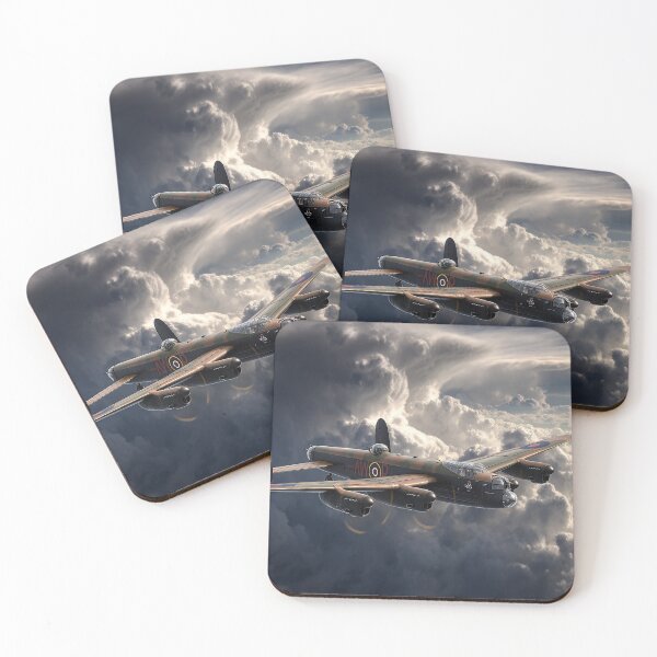 Item preview, Classic Lancaster Aircraft Charging Into Turbulent Skies in Heavy Weather designed and sold by Skyframe Aviation.