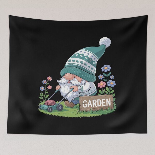 Item preview, Lawn Mowing Gnome Gardener designed and sold by JonGogue.