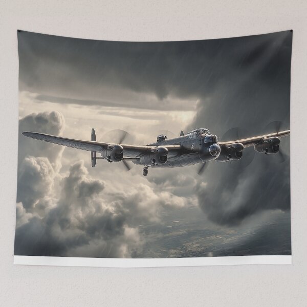 Item preview, RAF Lancaster Soaring Through Raging Storm at Dusk designed and sold by Skyframe Aviation.