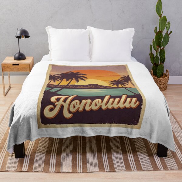 Item preview, Vintage Honolulu Sunset Diamond Head Retro Travel Poster designed and sold by EverBranz-stor.