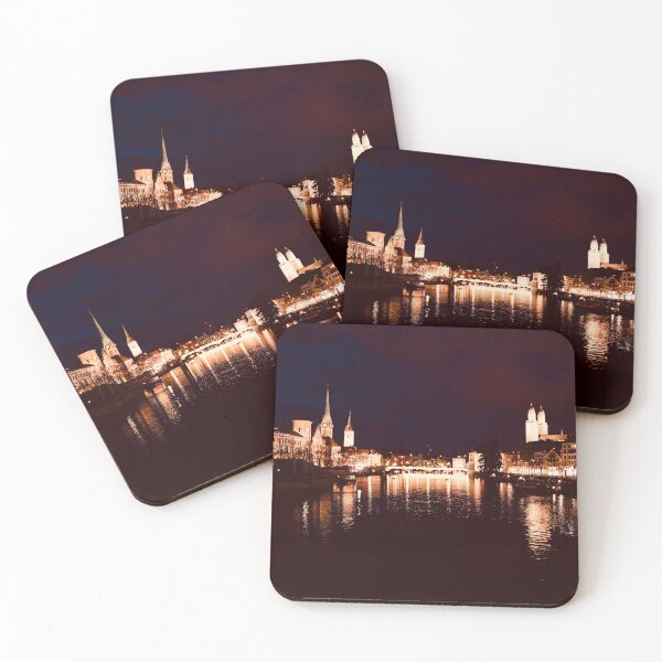 Item preview, Zurich at night – Mirror of lights / Swiss Artwork Photography designed and sold by Raphael Wolf.