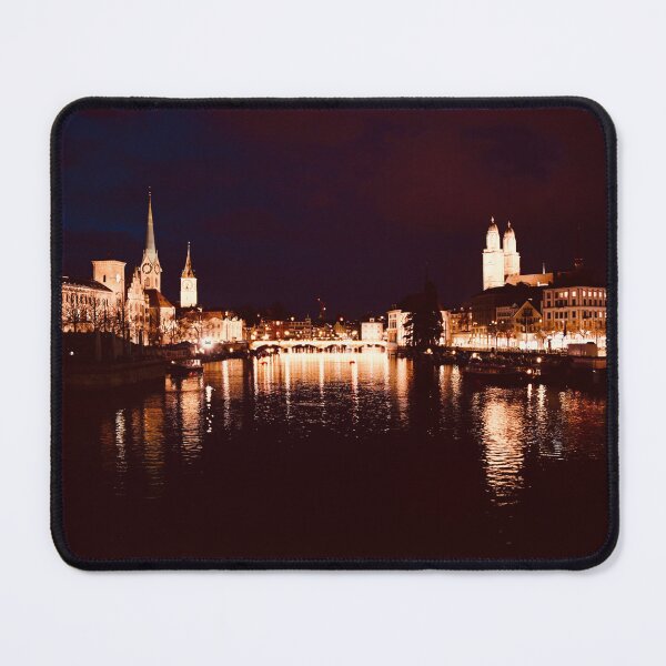 Item preview, Zurich at night – Mirror of lights / Swiss Artwork Photography designed and sold by Raphael Wolf.