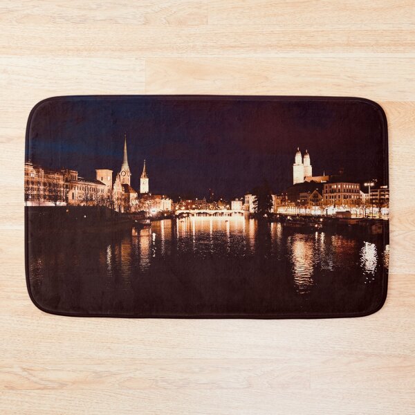 Item preview, Zurich at night – Mirror of lights / Swiss Artwork Photography designed and sold by Raphael Wolf.