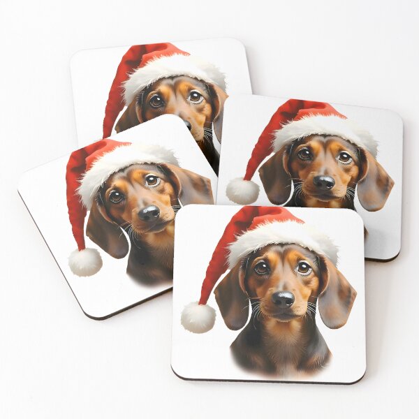 Item preview, Dachshund Dog Christmas Portrait designed and sold by debbiedoodarday.