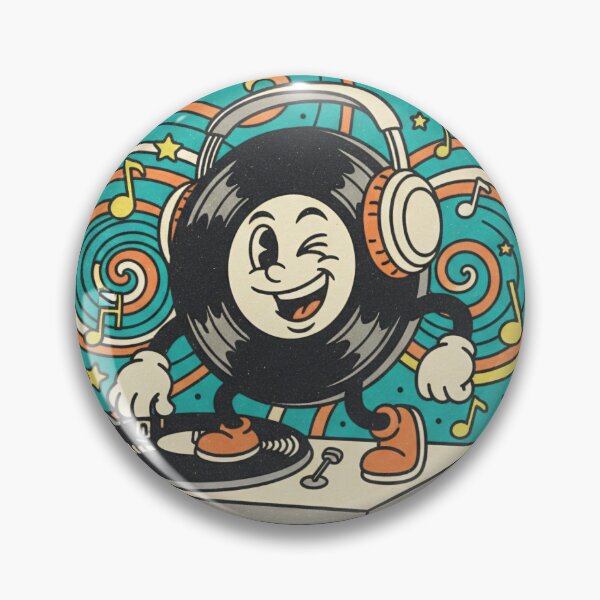 Item preview, The Beat Goes On Vinyl Records Club - Retro Music Mascot designed and sold by AwesomeBeyondLimits.