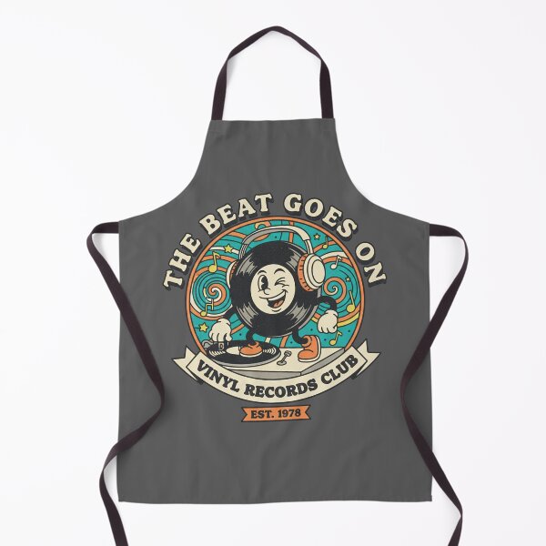 Item preview, The Beat Goes On Vinyl Records Club - Retro Music Mascot designed and sold by AwesomeBeyondLimits.